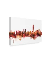 Michael Tompsett Hong Kong Skyline Red Canvas Art - 15" x 20"