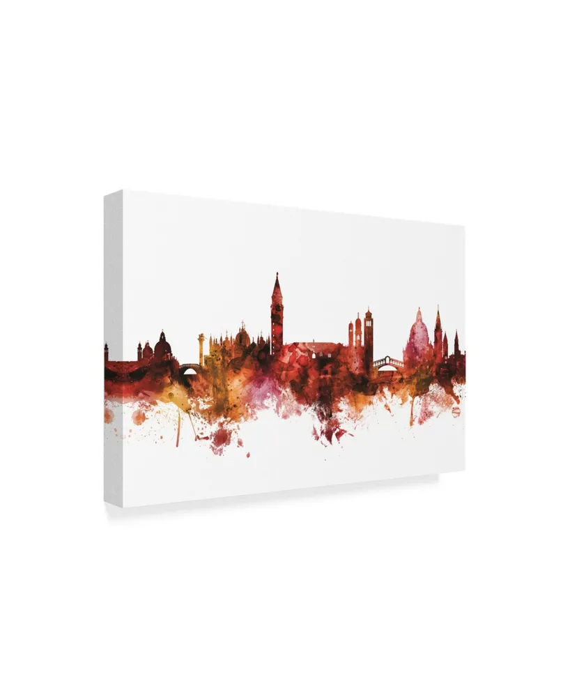 Michael Tompsett Venice Italy Skyline Red Canvas Art