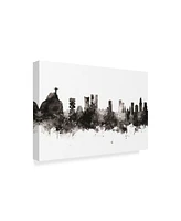 Michael Tompsett Rio De Janeiro Skyline Brazil Black White Canvas Art - 20" x 25"