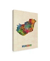 Michael Tompsett Hungary Watercolor Map Canvas Art - 15" x 20"