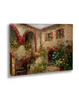 Masters Fine Art Tuscany Courtyard Floating Brushed Aluminum Art - 22" x 25"