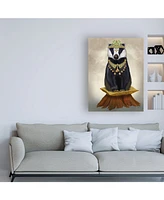 Fab Funky Badger with Tiara, Full Canvas Art - 27" x 33.5"