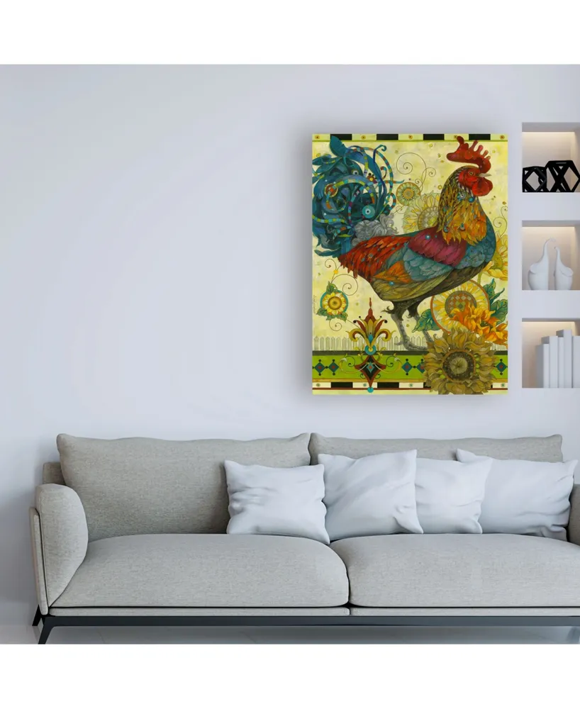 David Galchutt Rooster Sunflowers Canvas Art