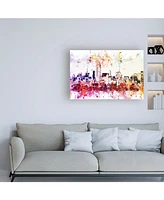 Philippe Hugonnard Nyc Watercolor Collection - Manhattan View Ii Canvas Art - 36.5" x 48"