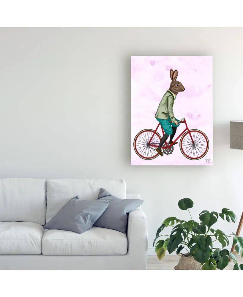 Fab Funky Rabbit on Bike Canvas Art