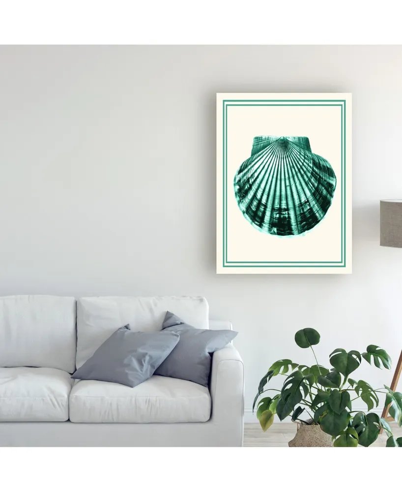 Fab Funky Mixed Nautical Green on Cream D Canvas Art