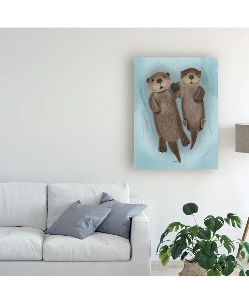 Fab Funky Otters Holding Hands Canvas Art