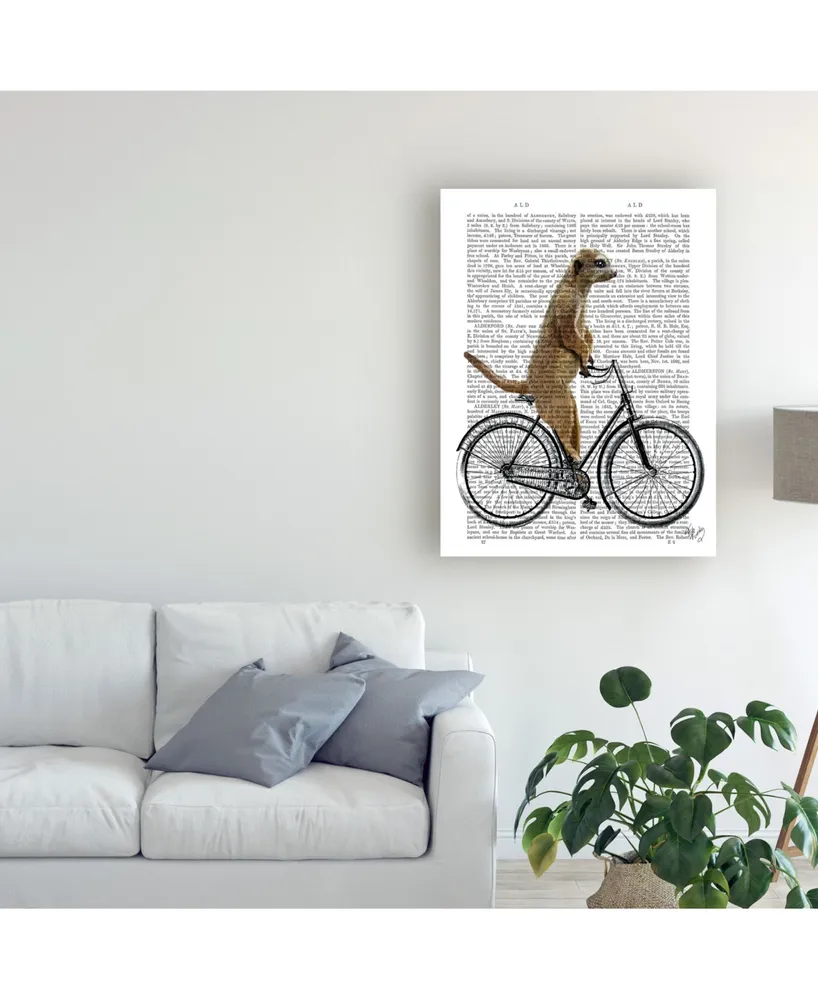 Fab Funky Meerkat on Bicycle Canvas Art