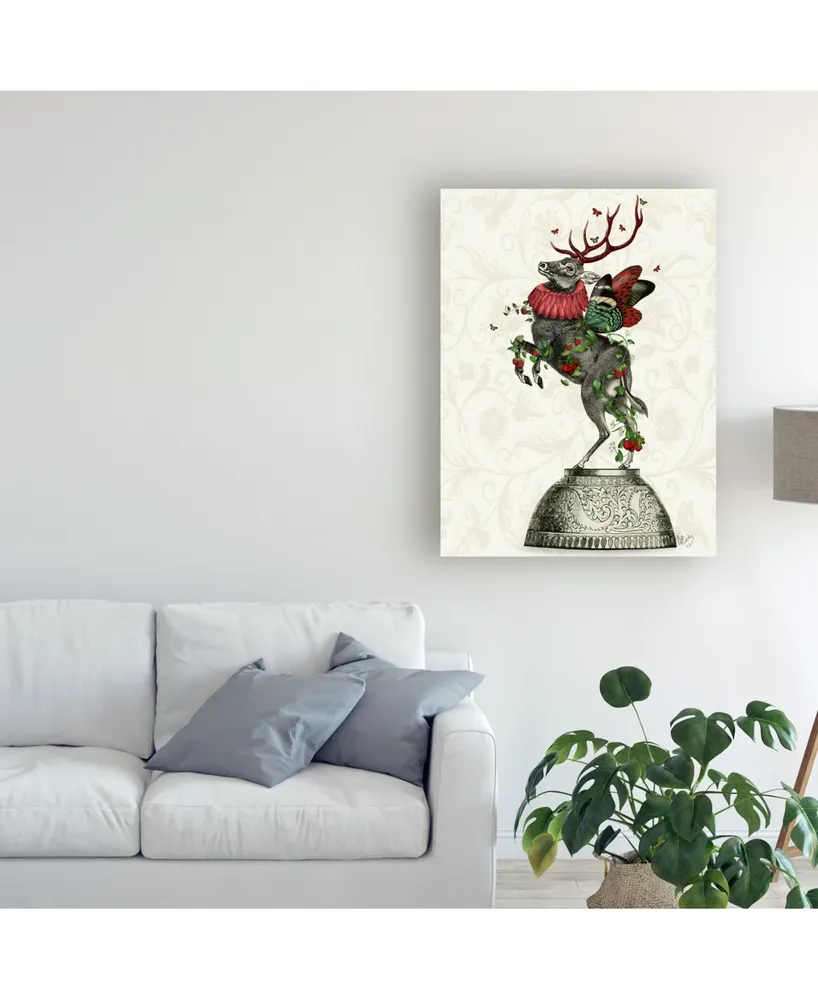 Fab Funky Strawberry Deer Canvas Art