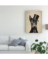 Fab Funky Doberman, Formal Hound and Hat Canvas Art - 19.5" x 26"