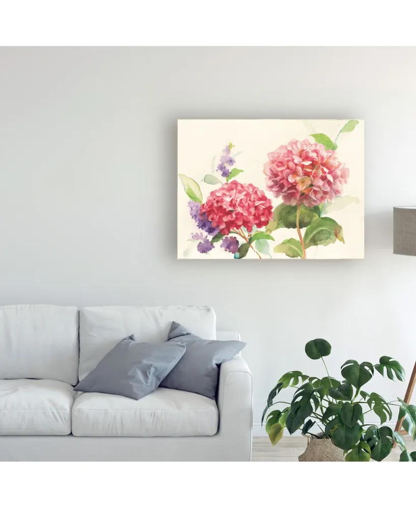 Danhui Nai Watercolor Hydrangea Canvas Art