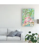 Melissa Wang Flamingo Paradise Ii Canvas Art - 15.5" x 21"