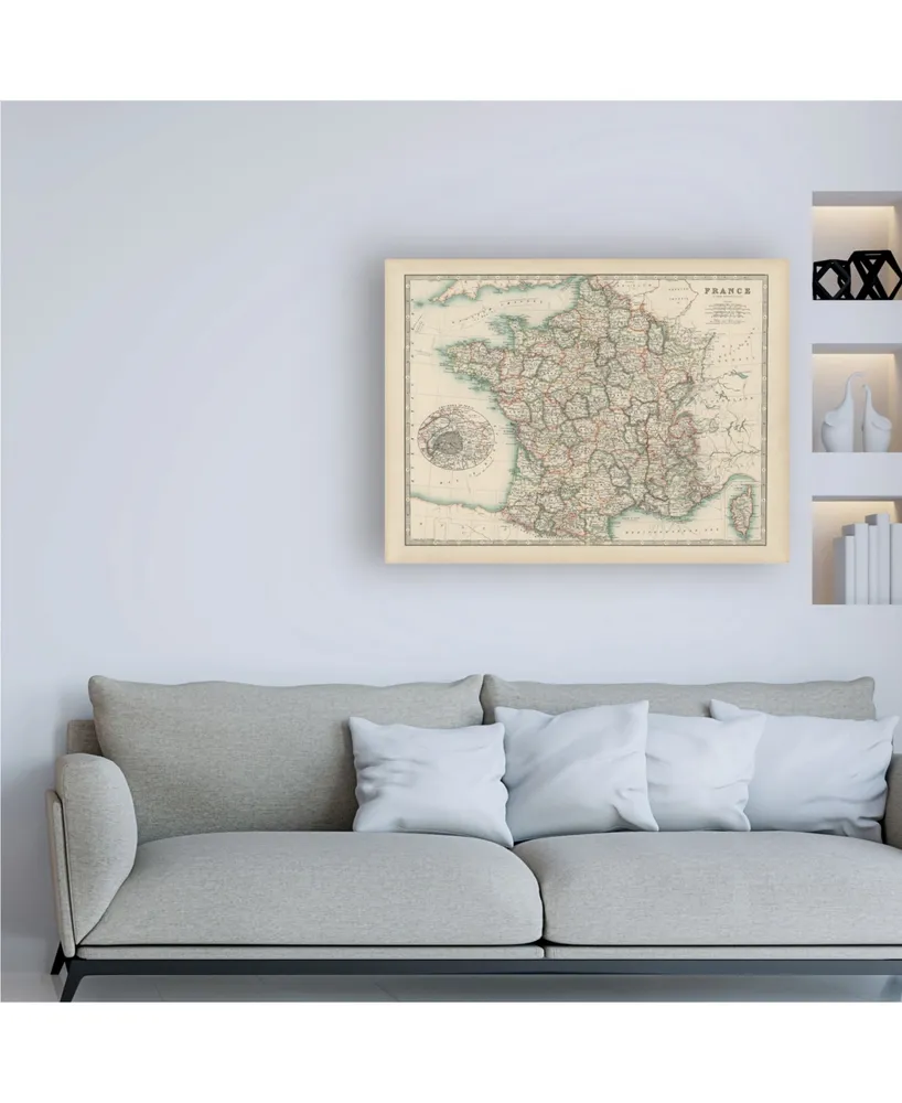 Johnston Johnstons Map of France Canvas Art