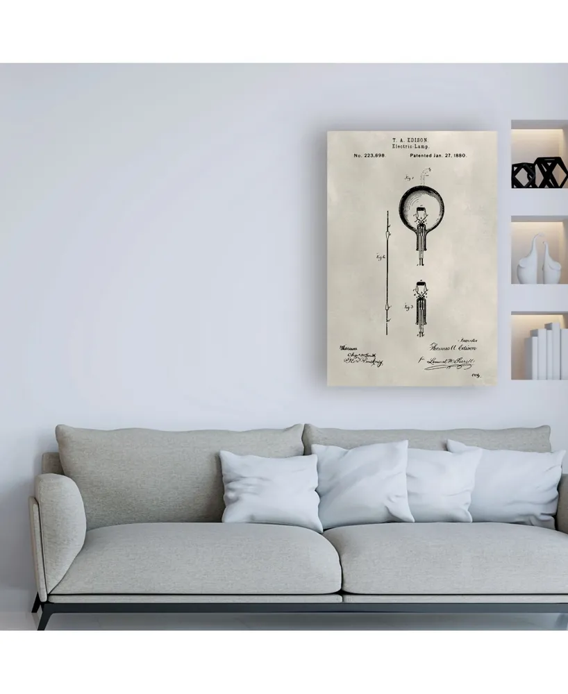 Alicia Ludwig Patent-Light Bulb Canvas Art