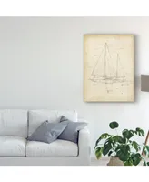 Ethan Harper Sailboat Blueprint Iv Canvas Art - 15" x 20"