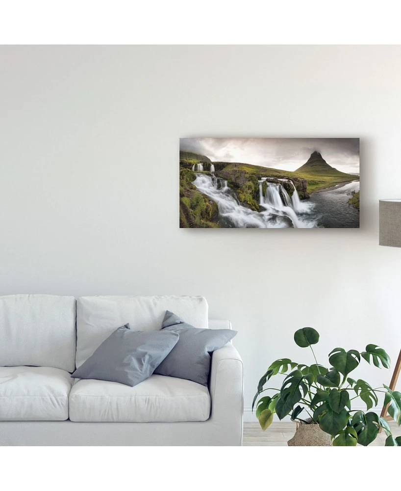 Danny Head Kirkjufellfoss Panorama Canvas Art - 37" x 49"