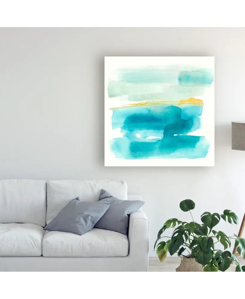 Jennifer Goldberger Liquid Horizon I Canvas Art