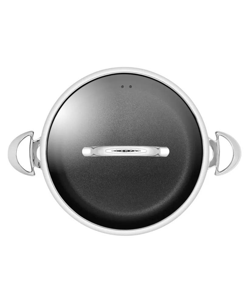 Scanpan HaptIQ 5.25 qt, 4.8 L, 12.5", 32cm Nonstick Induction Suitable Covered Chef Pan, Mirror Polished Stainless Exterior