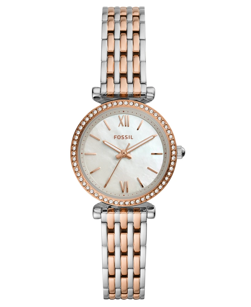 Fossil Women's Carlie Mini Gold-Tone Stainless Steel Bracelet Watch 28mm