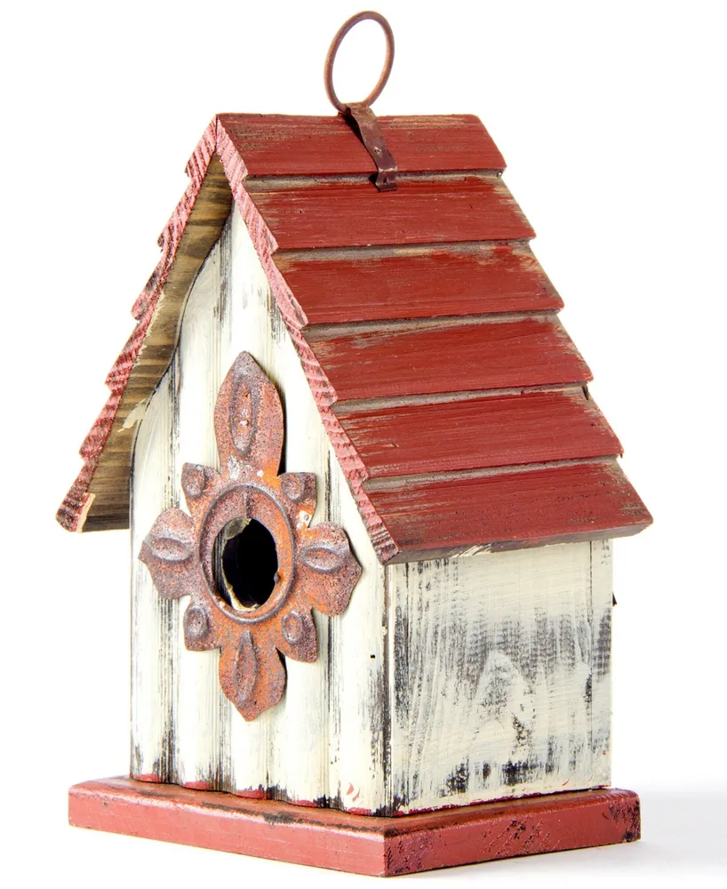 Glitzhome Distressed Solid Wood Birdhouse