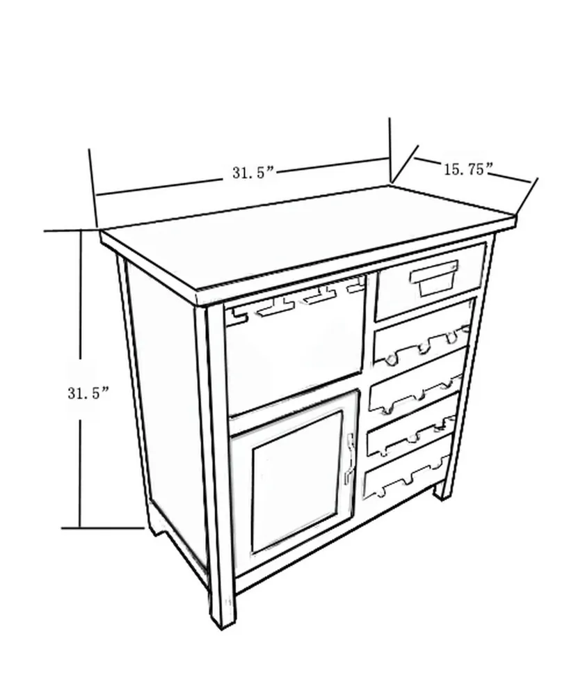 Luxen Home Wine Station Wood Console Cabinet