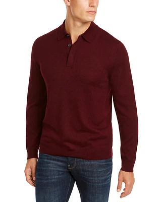 Club Room Men's Merino Wool Blend Polo Sweater, Created for Macy's