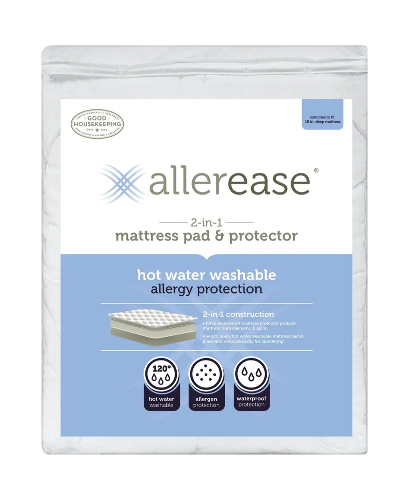 AllerEase 2-in-1 Mattress Pad with Removable Washable Top