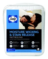 Sealy 100% Cotton Moisture Wicking and Stain Release King Mattress Pad
