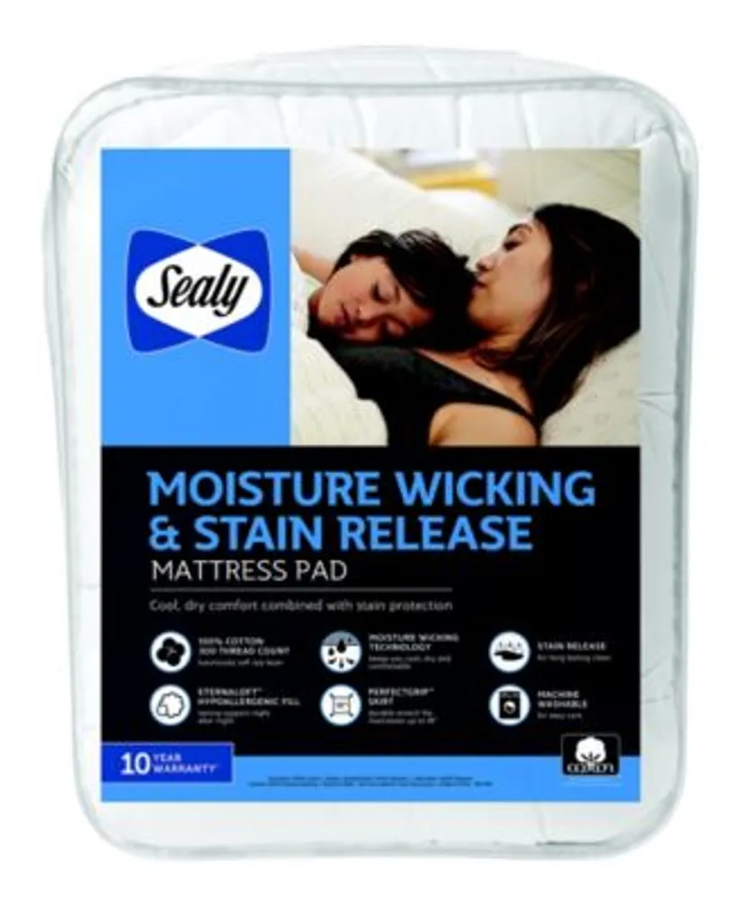 Sealy 100 Cotton Moisture Wicking Stain Release Mattress Pads