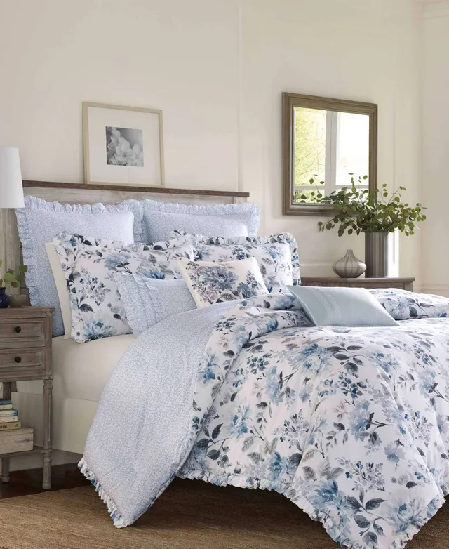 Laura Ashley Annalise Floral Comforter Set, Full/Queen