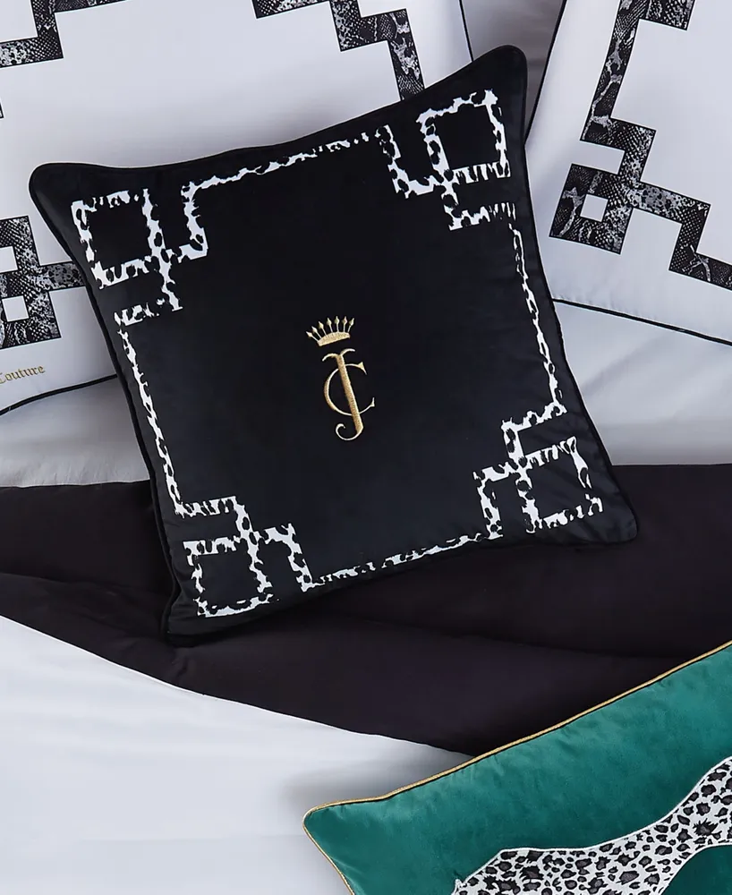 Juicy Couture Lattice Embroidered Velvet Decorative Pillow, 20" x 20"