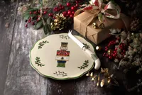 Spode Christmas Tree Nutcracker Cheese Plate with Knife