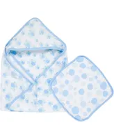 Miracle Baby Boys and Girls Muslin Hooded Towel Washcloth Set