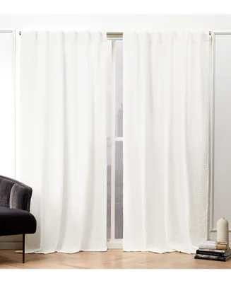 Nicole Miller Textured Matelasse Hidden Tab Top Curtain Panel Pair, 50" X 84"