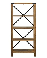 Walker Edison Farmhouse Metal X Bookcase