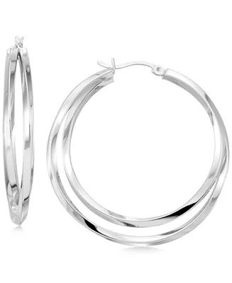 Interlocking Hoop Earrings 14k Gold-Plated Silver and Sterling