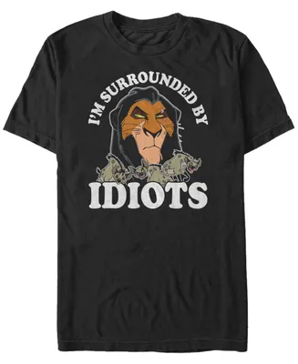 Disney Men's Lion King Scar Hyenas Surrounded By Idiots Short Sleeve T-Shirt