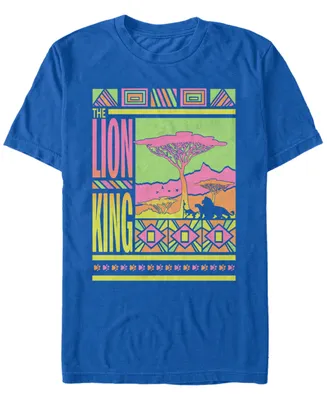 Disney Men's The Lion King Pastel Geometric Logo Short Sleeve T-Shirt