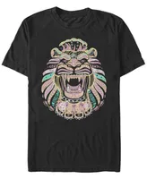 Disney Men's Aladdin Live Action Geometric Line Art Lion Cave Short Sleeve T-Shirt