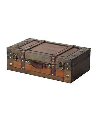 Vintiquewise Old Style Suitcase with Straps