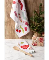 Design Imports Assorted X-mas Trimmings Printed Dishtowel Set