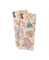 Design Imports Autumn Leaves Printed Dishtowel Set