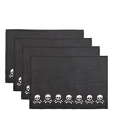 Design Imports Skulls Embroidered Placemat Set