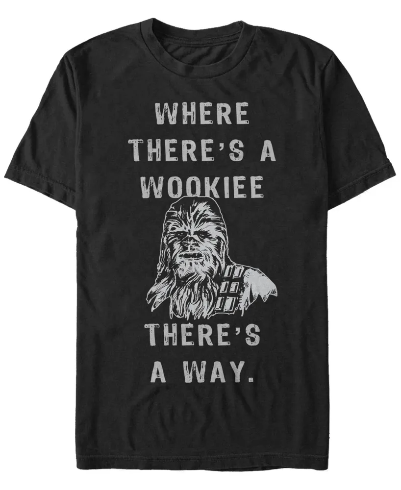 Star Wars Men's Classic Chewbacca Where There's A Wookie Way Short Sleeve T-Shirt