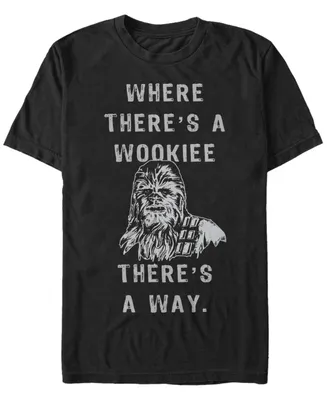 Star Wars Men's Classic Chewbacca Where There's A Wookie Way Short Sleeve T-Shirt