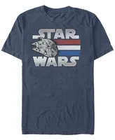 Fifth Sun Men's Star Wars Red White Blue Stripes Falcon Short Sleeve T-shirt