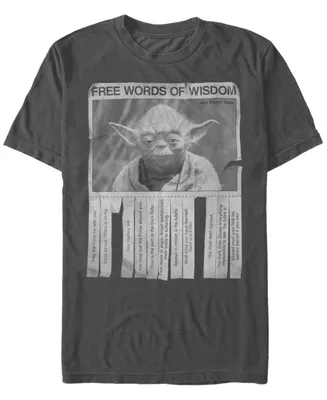 Star Wars Men's Yoda Free Words of Wisdom Short Sleeve T-Shirt