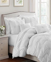 Cathay Home Inc. Floral Pintuck Comforter Set, King/California King