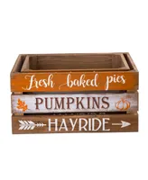 Glitzhome S/2 Wooden Pumpkin Crate