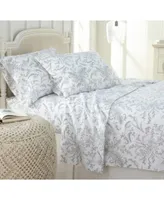 Southshore Fine Linens Winter Brush Floral Printed 4 Piece Sheet Set